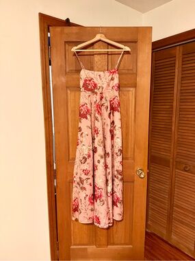 Zimmermann Pink Floral Spaghetti-Strap Maxi Dress